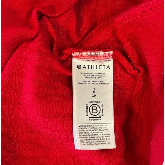 Athleta Womens Red Long Sleeve Crew Neck Athletic Pullover Top Size Small - Picture 4 of 12